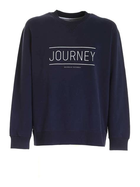 Sweatshirts And Sweaters Brunello Cucinelli Journey Sweatshirt In Blue
