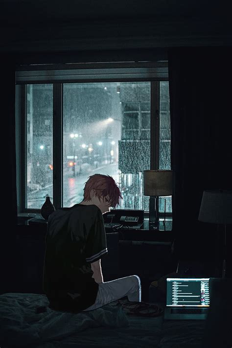 Sad Anime Boy Aesthetic Rain Depressed Anime Boys Window Lonely Hd Phone Wallpaper Peakpx