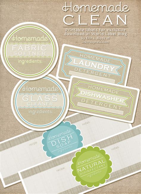 Diy Homemade Clean Free Label Printables And Recipes Free Printable