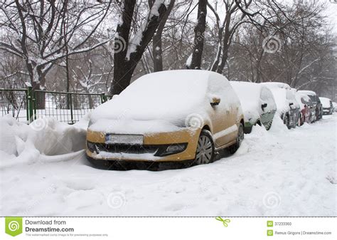 Snowy Cars Stock Photo Image Of Dirty Town Blocked 37233360