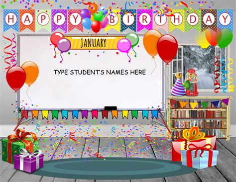 Happy Birthday Virtual Classroom Birthday Bitmoji Calendar Made