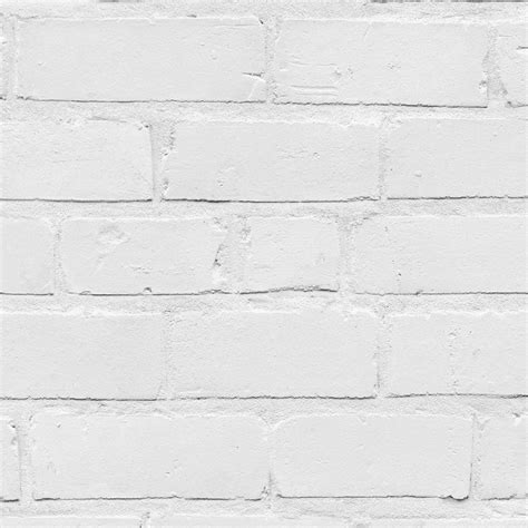 Painted White Brick Wallpaper Neutral White Textured Effect Realistic