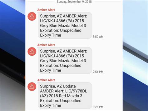 These are specific alerts aimed at locating a missing child. Amber Alert error part of cell phone provider service, not ...