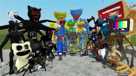 All Siren Heads Vs All Huggy Wuggy Vs All Cartoon Cats In Garry S Mod