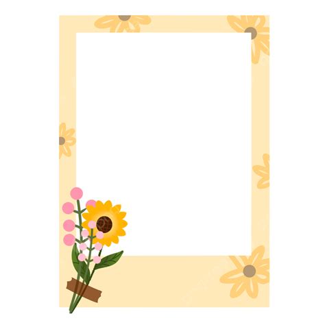Aesthetic Polaroid Png Transparent Aesthetic Polaroid With Flower