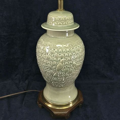Vintage Chinese Celadon Ginger Jar Lamp By Frederick Cooper Ebay Ginger Jar Lamp Jar Lamp