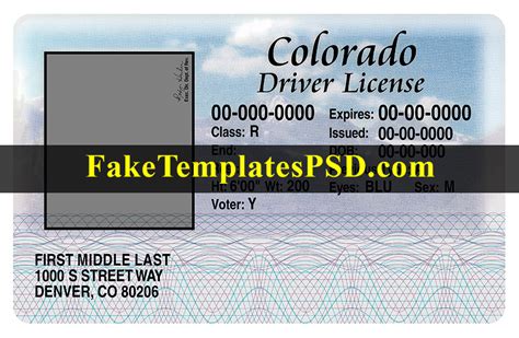 Colorado Driver License Template Psd V2 2023