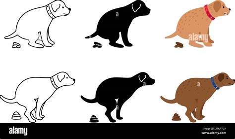 Pooping Dog Vector Illustration Dogs Poop Clip Art Pet Feces And Dog