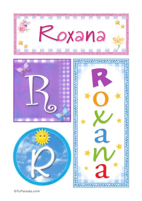 Roxana Nombre Imagen Para Imprimir Tarjetas De Mujer Nombres Propios