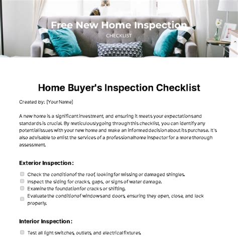 Home Inspection Checklist Template Edit Online And Download
