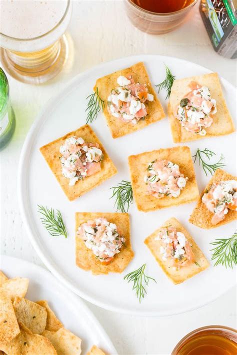 We offer some light choices, and they're delicious enough 40 easy thanksgiving appetizers to win turkey day. Cocktail Party Favorite - 5-Ingredient Smoked Salmon Bites | Recipe | Make ahead appetizers ...