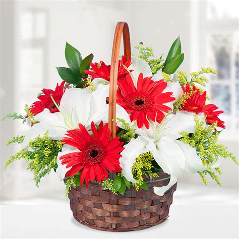 Send Flowers Turkey Red Gerberas And Liliums Basket From 39usd