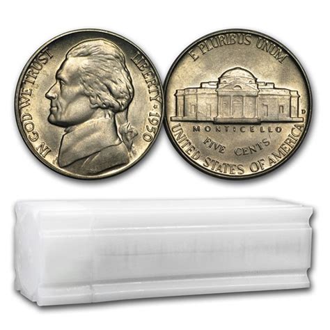 Buy 1950 D Jefferson Nickel 40 Coin Roll Bu Apmex