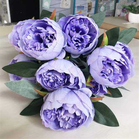 You rarely see it on general sale in florists and certainly not in. 10 Heads Purple Peony for Decoration Artificial Flowers ...