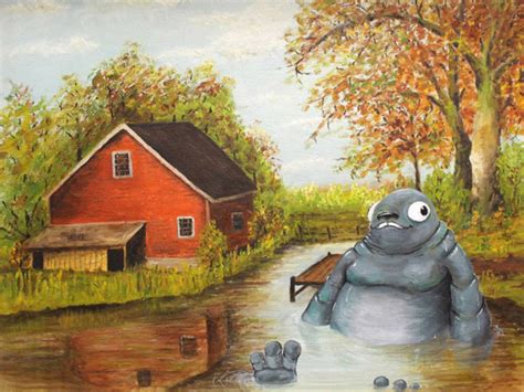Artist Creates Hilarious Artwork By Adding Monsters To Thrift Shop