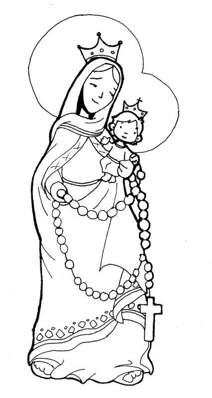 Diagram of typical catholic rosary beads. Our Lady of the Rosary coloring page | Saints and Feast ...