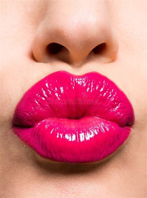 Beautiful Red Lips Giving Kiss Stock Image Image Of Girl Closeup 30401207