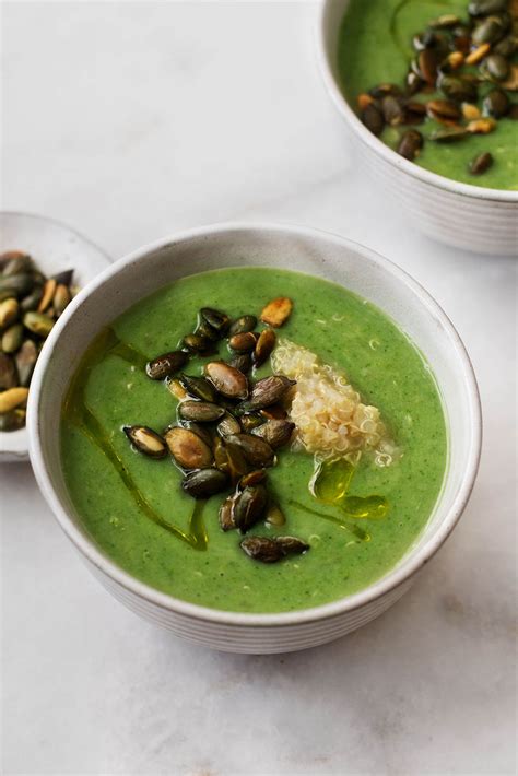 Cream Of Broccoli And Quinoa Soup Nutrient Dense Vegan Comfort Food