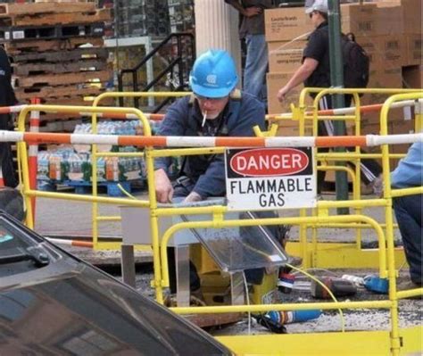 This Incredibly Safe And Cautious Construction Worker Funny Pictures