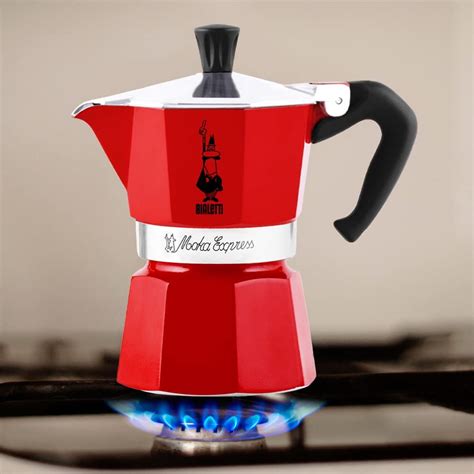 Bialetti 6 Cup Moka Stovetop Espresso Maker Red