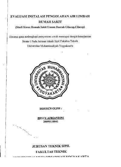 Evaluasi Instalasi Pengolahan Air Limbah Rumah Sakit Studi Kasus Rumah
