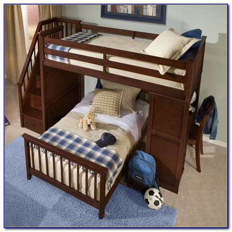 Bunk Beds Twin Over Full With Stairs And Desk Desk Home Design