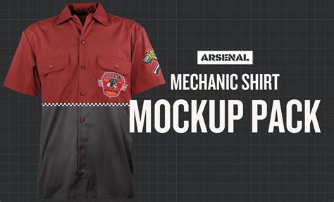 mechanic shirt mockup templates pack