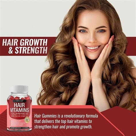 Buy Hair Vitamins Gummies Supplement Faster Hair Growth Gummy 5000mcg