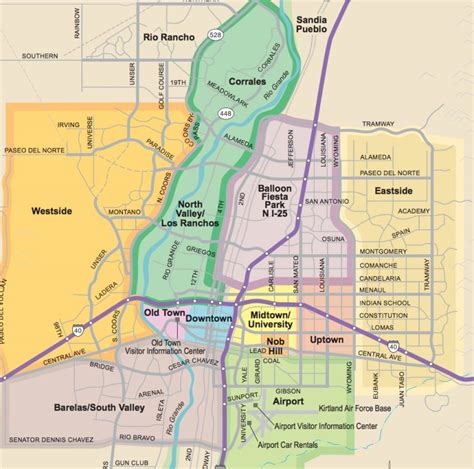 Neighborhood Guide Printable Map Of Albuquerque Printable Maps