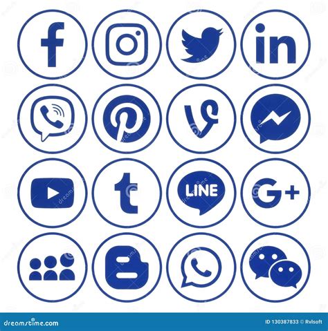Pastel Blue Social Media Icons Art Valley