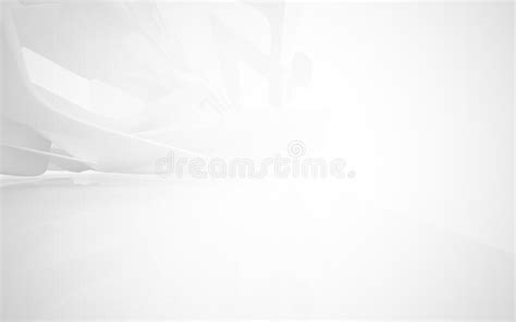 Abstract Smooth White Interior Of The Future Night View From The