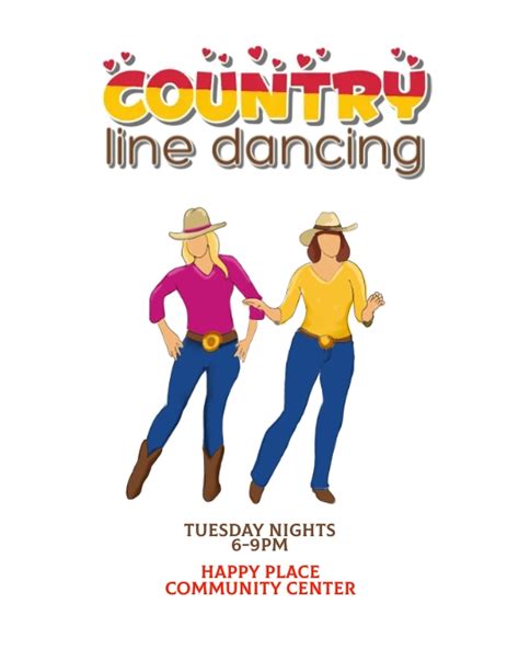 Country Line Dancing Flyer Template Postermywall