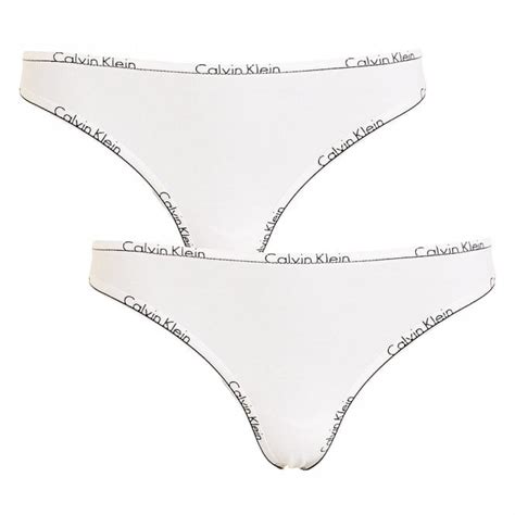 Calvin Klein Womens Id 2 Pack Thong White