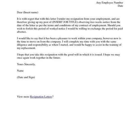 015 Week Notice Letter Template Best Leaving Job Inside 2 Weeks Notice