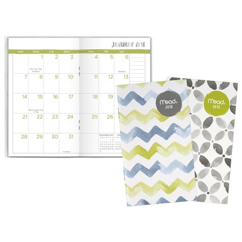2018 Mead Watercolor Geo Customizable 2 Year Monthly Pocket Planner 24