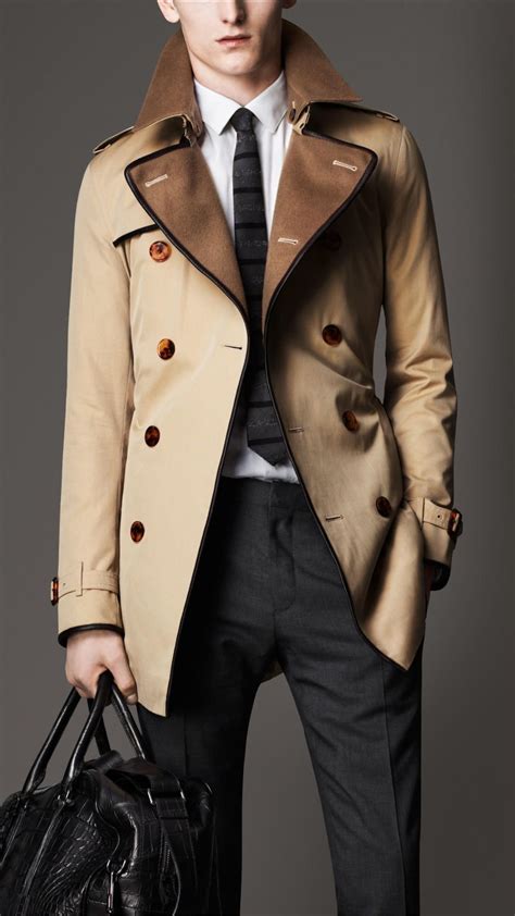 Burberry Mid Length Wool Collar Cotton Gabardine Trench Coat Sharp Dressed Man Well Dressed Men