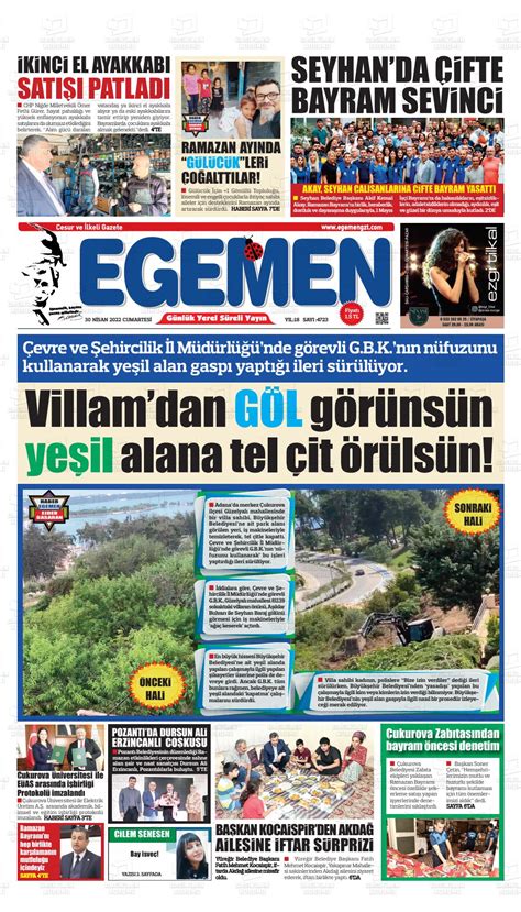 Nisan Tarihli Egemen Adana Gazete Man Etleri