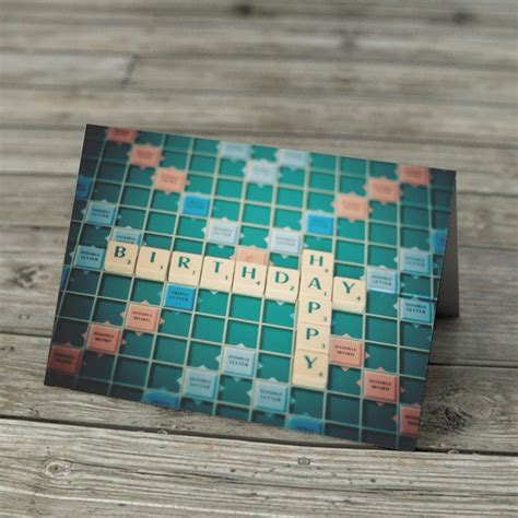 Birthday Card Scrabble Tiles Notecard Board Game Happy Etsy