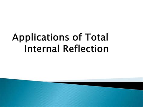 A great 12 step review. Practical applications of partial reflection and refraction