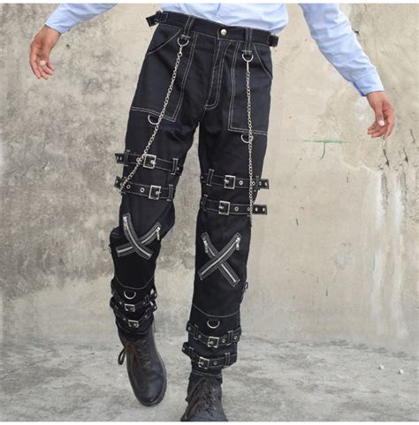 Gothic Pant Goth Bondage Buckle Zip Chain Strap Trouser Rebelsmarket
