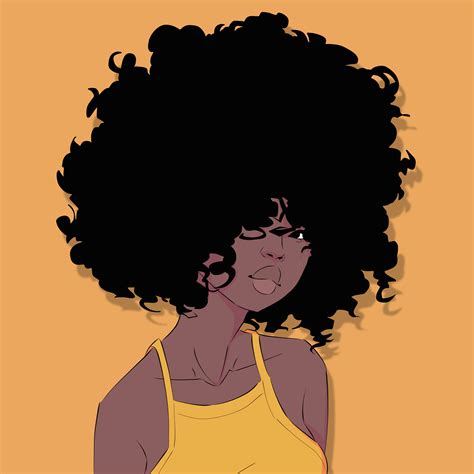 E Bony Girl Hair Drawing Afro Hair Drawing Hair Illustration