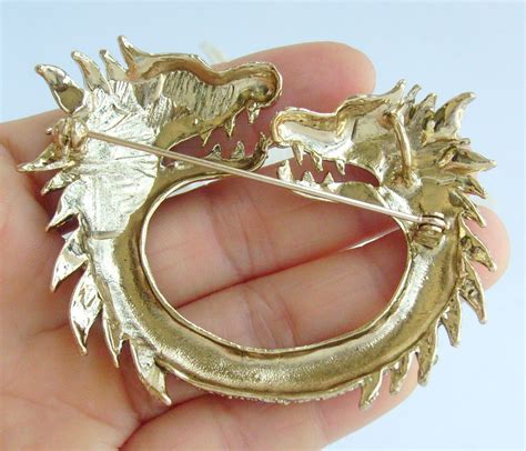 Sindary Unique Dragon Brooch Pin Pendant Rhinestone Crystal Bp05007
