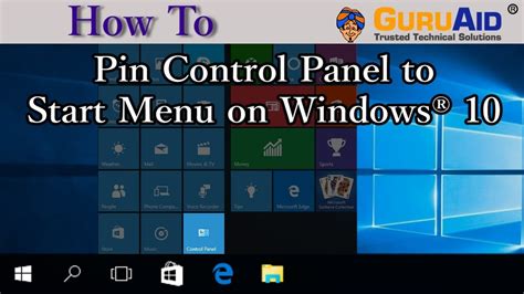 How to open control panel from search box. How to Pin Control Panel to Start Menu on Windows® 10 ...