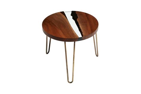 Wooden slab river table wood restaurant clear epoxy resin table coffee dining table. Hudson 60 Round Clear Epoxy Resin Coffee Table with Brass ...