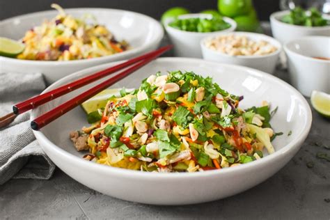 This low carb instant pot egg roll in a bowl with ground chicken and coleslaw mix is a delicious chinese reason being i am looking for weight watchers recipe options and the oil, be it sesame, olive, or. Instant Pot Pad Thai Egg Roll in a Bowl {21 Day Fix | Weight Watchers} | The Foodie and The Fix