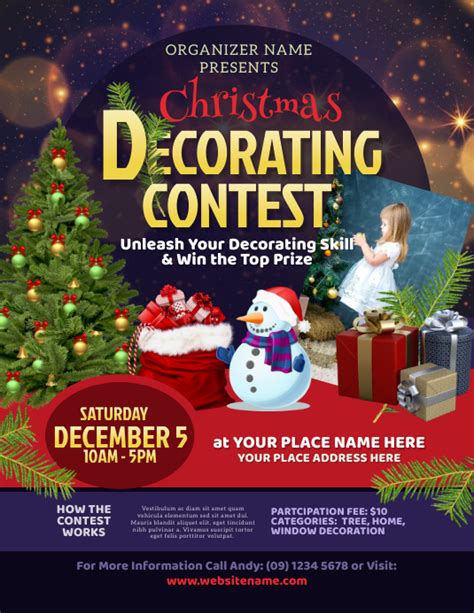 Christmas Decorating Contest Flyer Template Postermywall