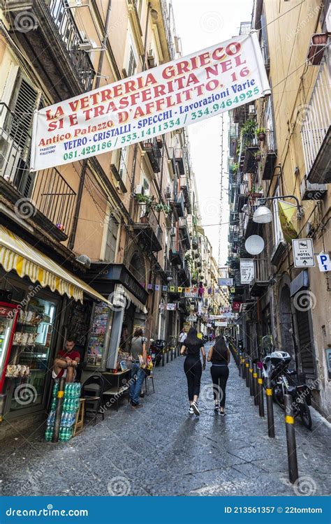 Street Of The Quartieri Spagnoli In Naples Italy Editorial Photography