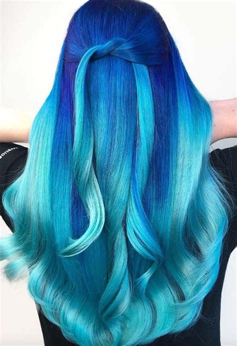 65 Iridescent Blue Hair Color Shades And Blue Hair Dye Tips Glowsly