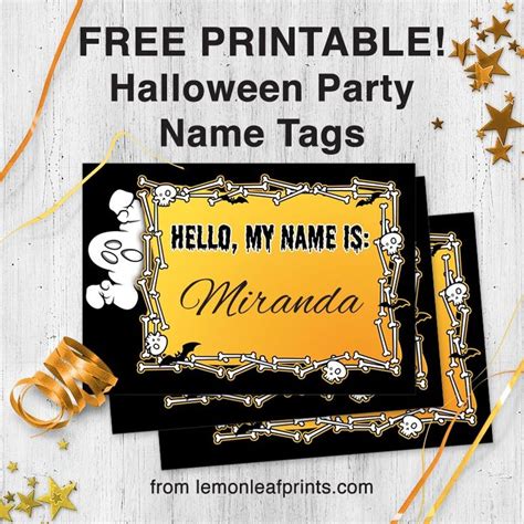 Free Printable Halloween Party Name Tags Halloween Party Names