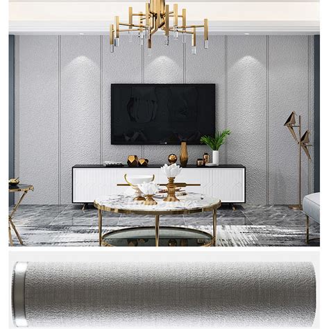 Modern Living Room Tv Background Wallpaper 3d House Grey Blue Luxury